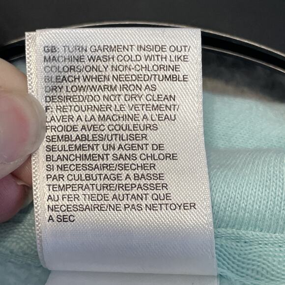 The North Face Hoodie Womens Small Light Blue Teal Spellout Sweatshirt Pullover - Picture 12 of 16